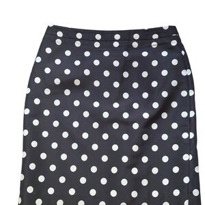 LOFT Black and White Polka Dot Pencil Skirt
